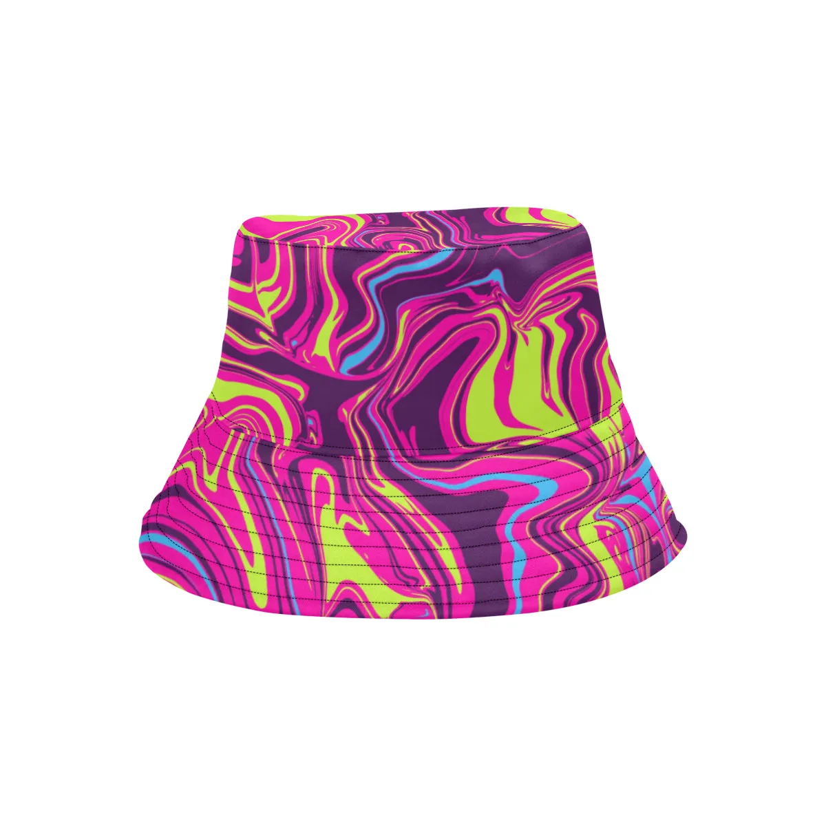 Magenta Summer Pop Psychedelic Abstract Melt Bucket Hat