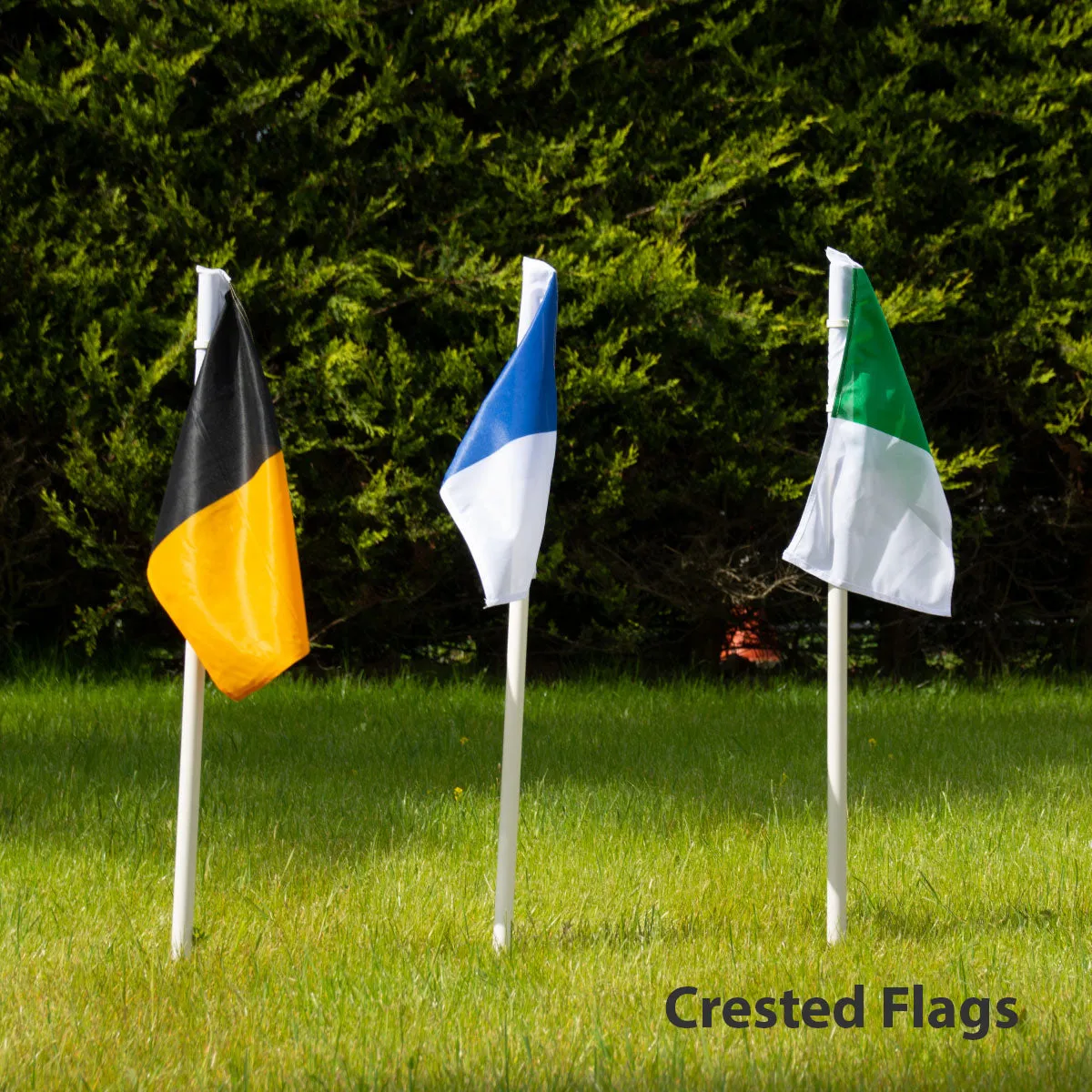 Mc Keever Sports Crested Pitch Perimeter Flags set of 20 - with rigid poles