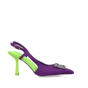 Menbur 25258 VERITAS Scarpe Donna Sandali Sling Back Gioiello Tacco Alto Purple