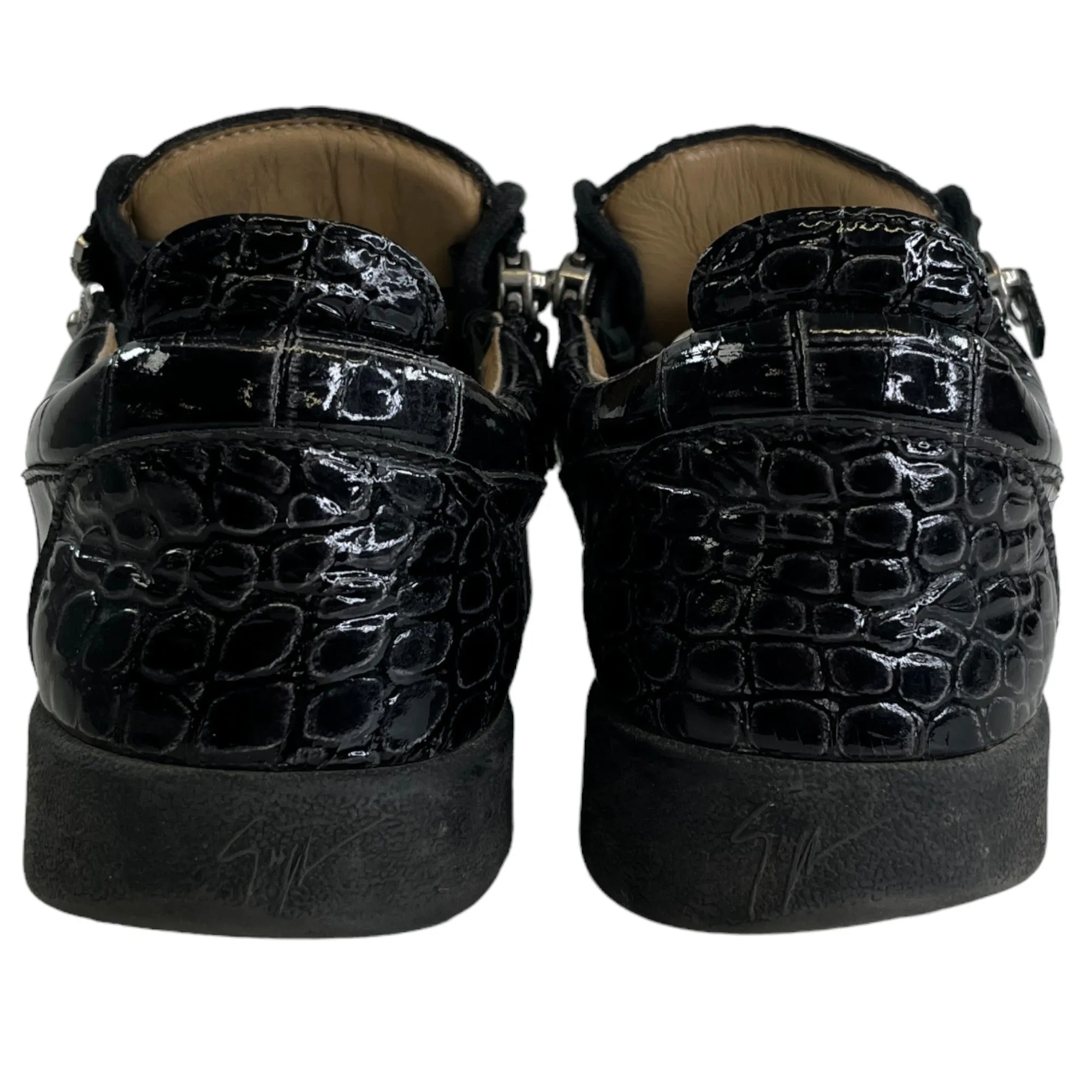 Men's May Croc Low Trainers Black Size EU 44.5 / UK 10.5