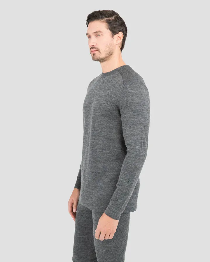 MEN'S MIDWEIGHT ULTRA MERINO WOOL BASELAYER CREW TOP 2XL CHARCOAL HEATHER