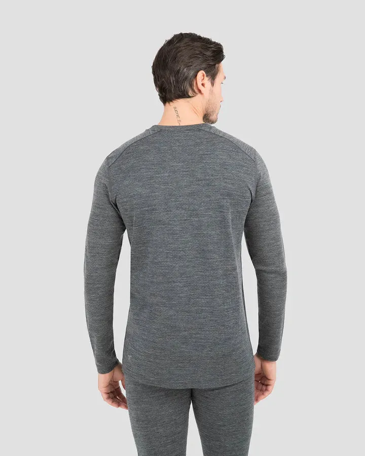 MEN'S MIDWEIGHT ULTRA MERINO WOOL BASELAYER CREW TOP 2XL CHARCOAL HEATHER