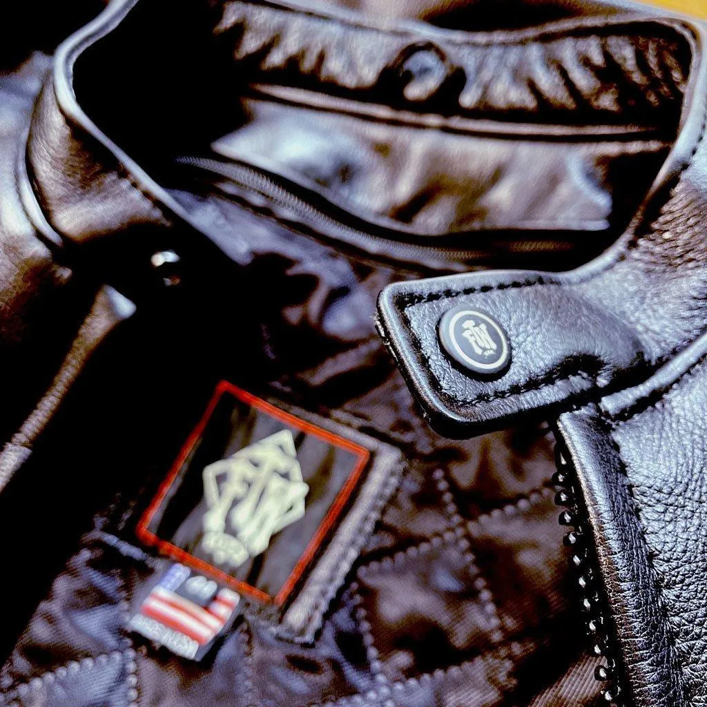 MILE MARKER MENS LEATHER CAFE JACKET