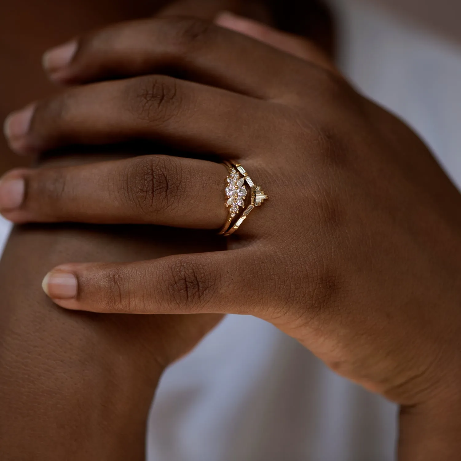 Nesting Wedding Ring - Baguette Tower