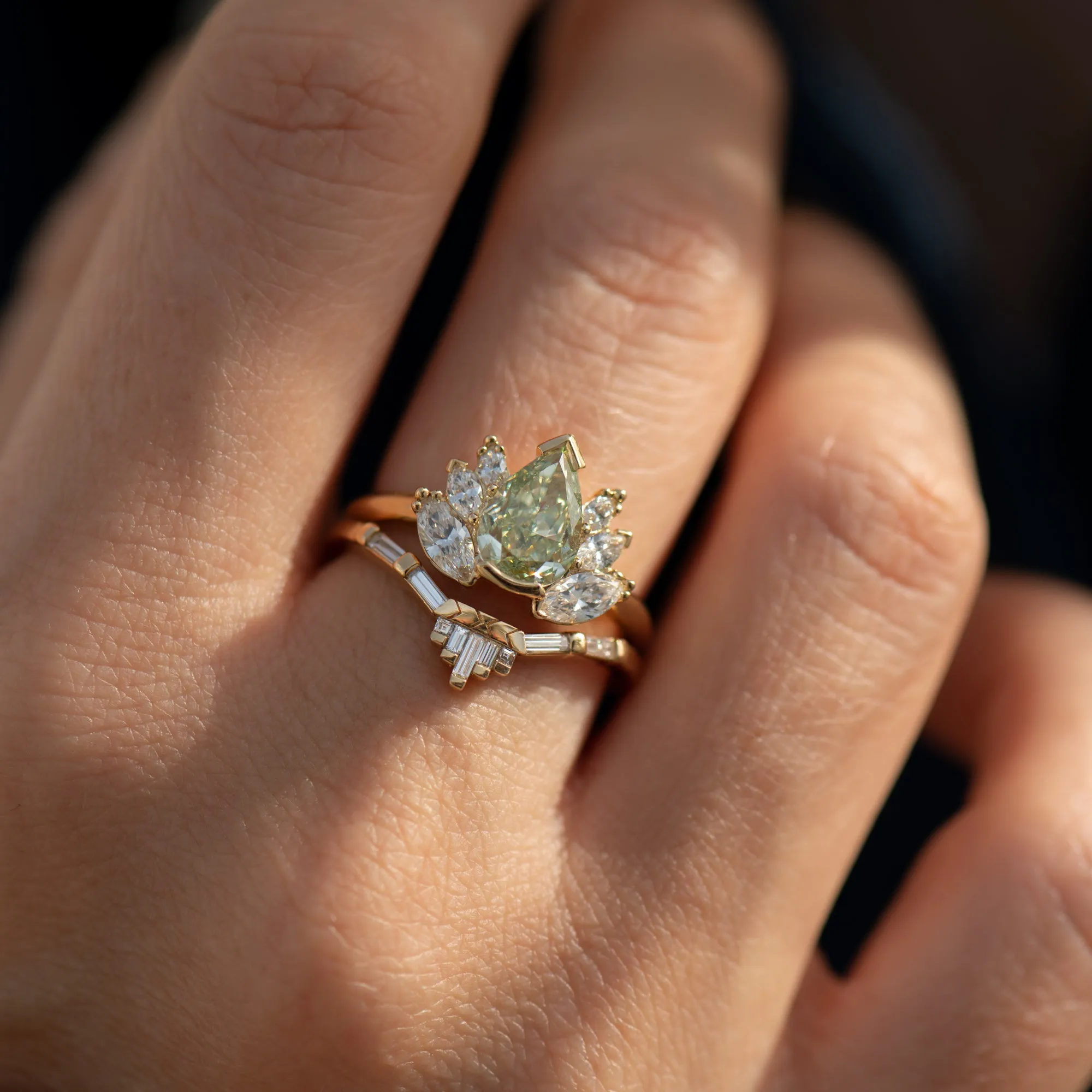 Nesting Wedding Ring - Baguette Tower