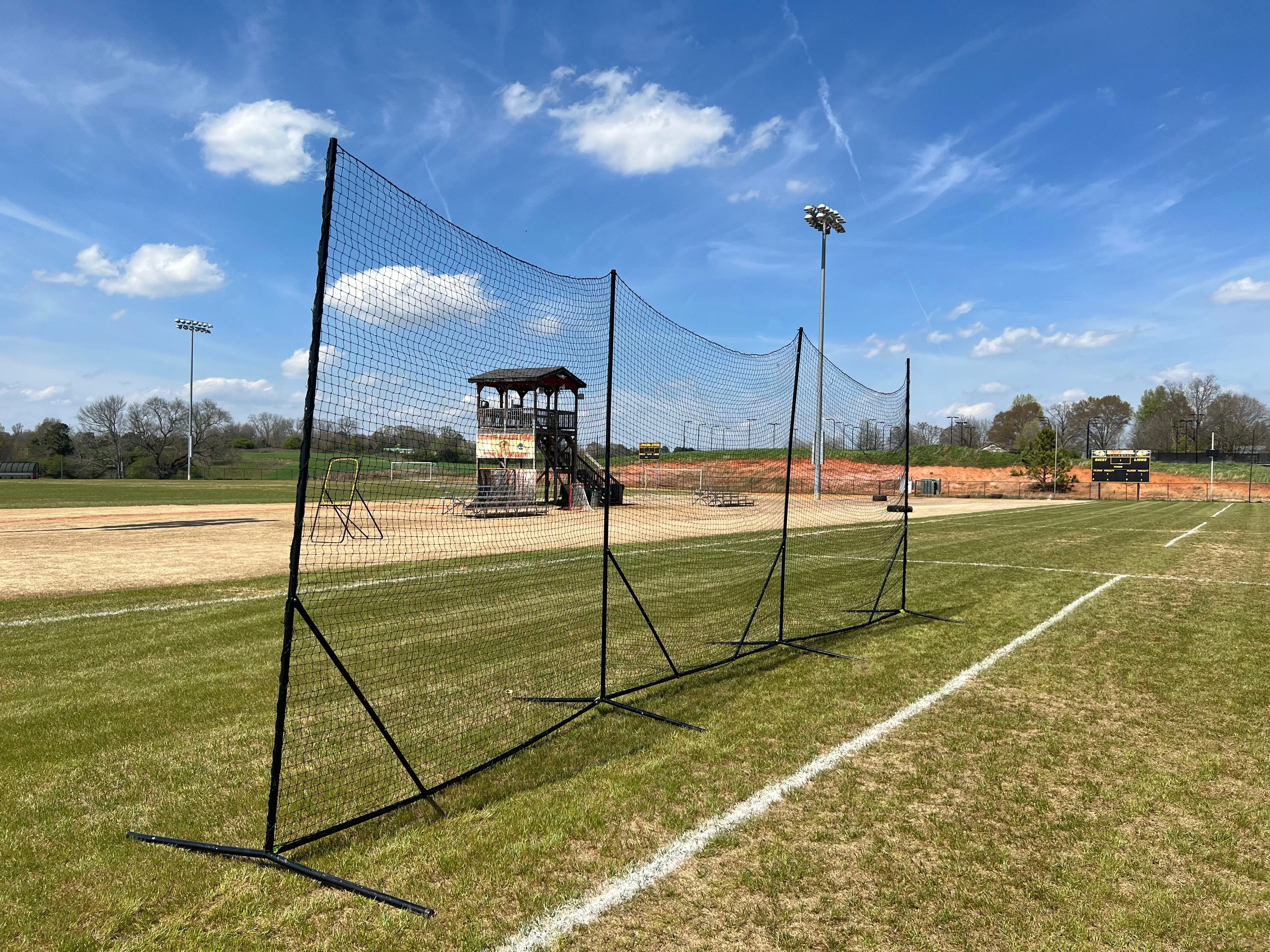 NEW! - Backstop CURV 10' x 30' Adjustable Angle System w/3mm knotted poly net by CrankShooter   FREE SHIPPING