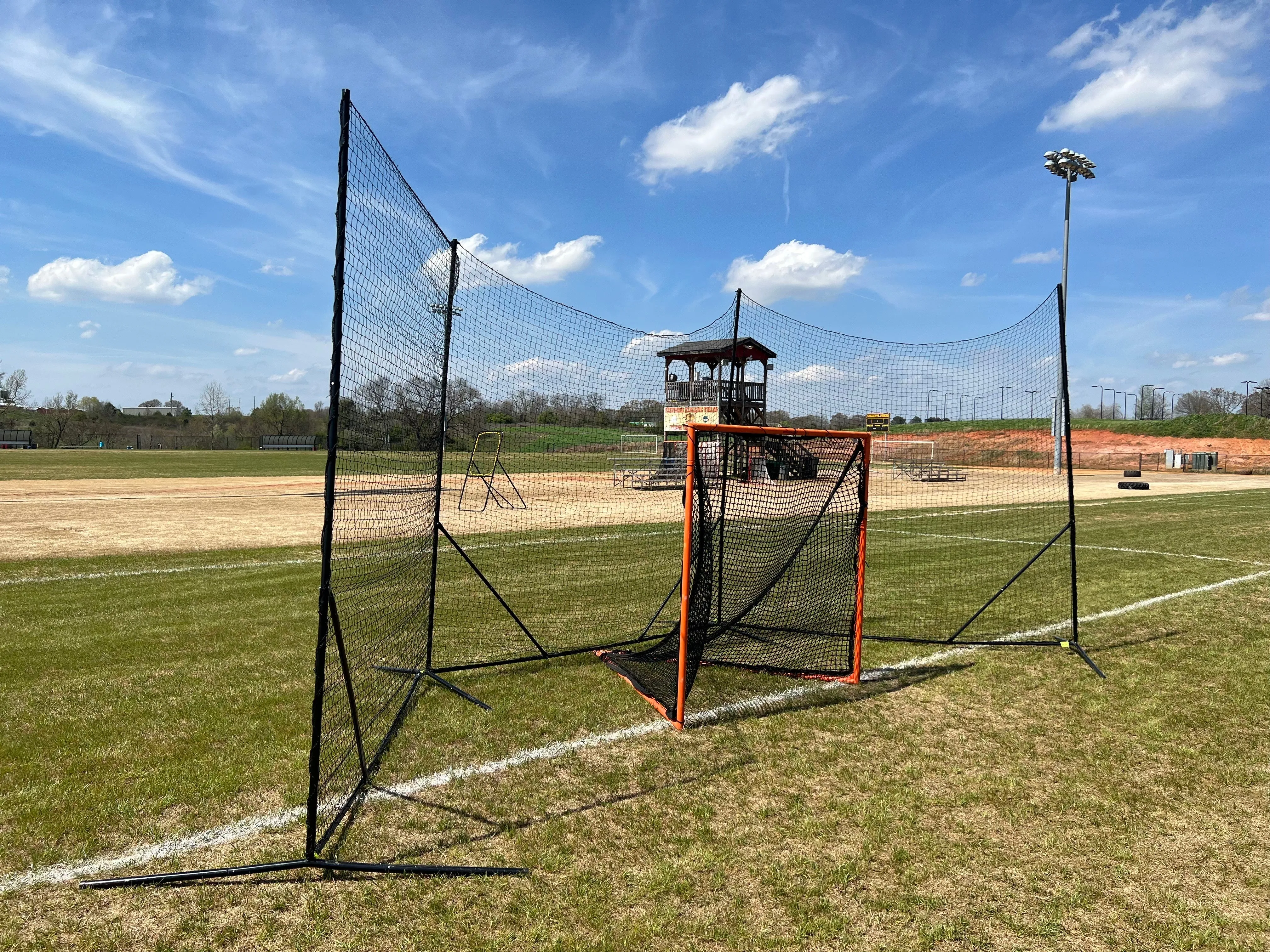 NEW! - Backstop CURV 10' x 30' Adjustable Angle System w/3mm knotted poly net by CrankShooter   FREE SHIPPING