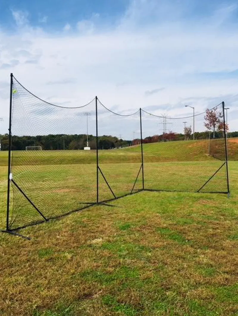 NEW! - Backstop CURV 10' x 30' Adjustable Angle System w/3mm knotted poly net by CrankShooter   FREE SHIPPING