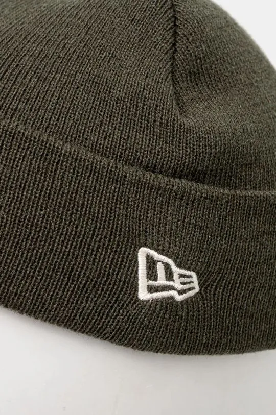 New Era wool blend beanie SHORT CUFF KNIT green color 60565450