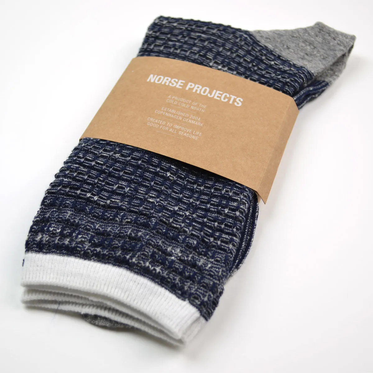 Norse Projects - Bjarki Denim Stitch Socks - Dark Navy