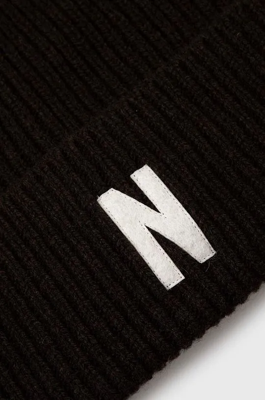 Norse Projects wool beanie Merino Lambswool Rib N Logo Beanie brown color N95-0953-1037