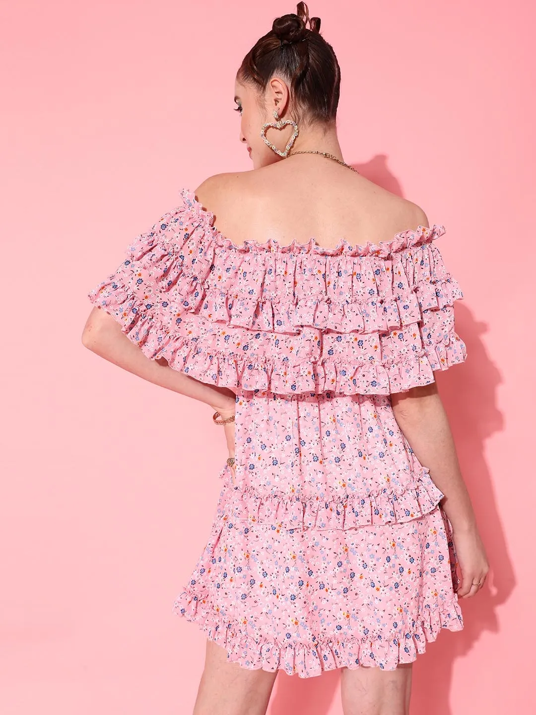 Off Shoulder Frill Dress