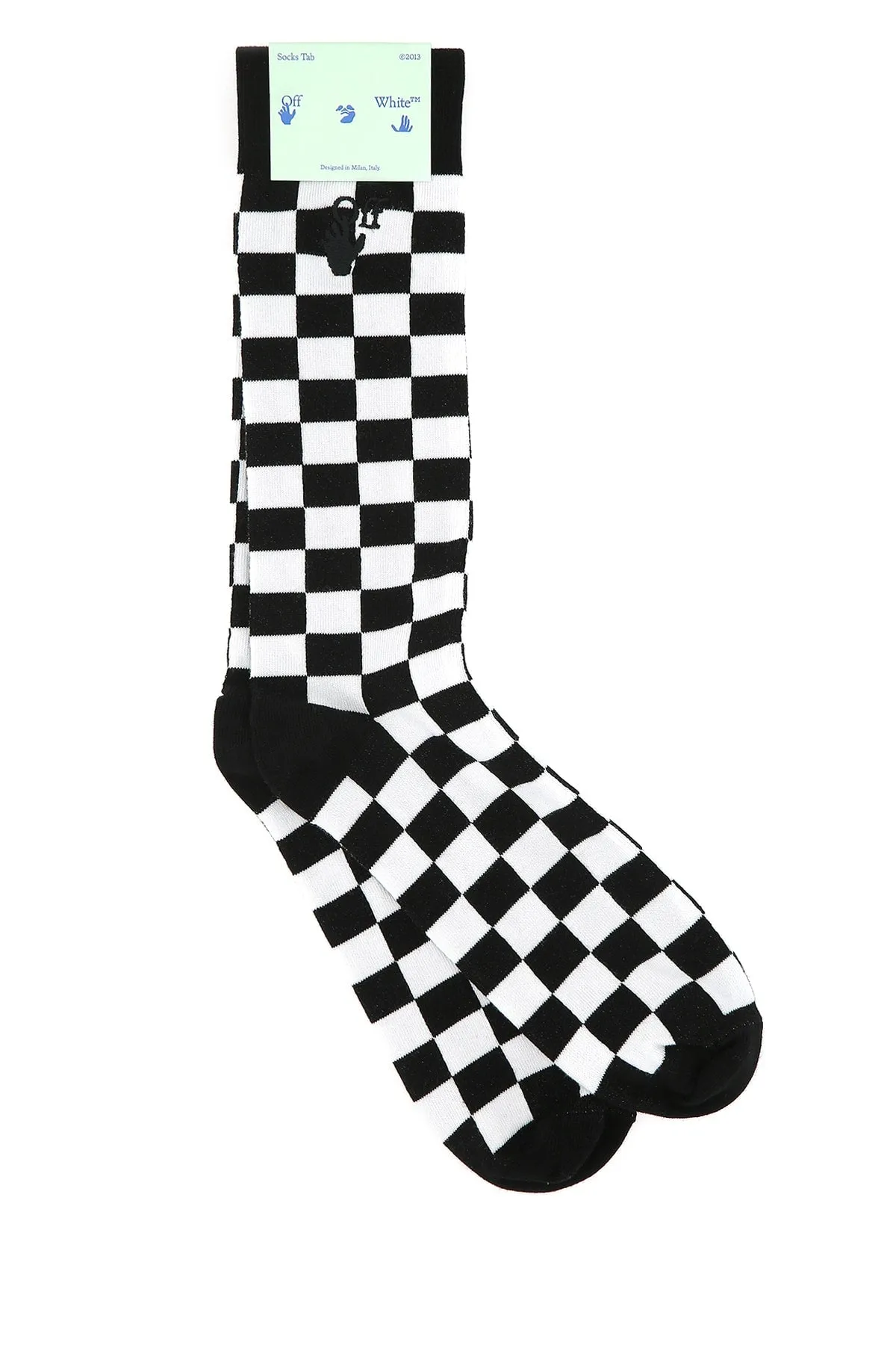 Off-White Logo Embroidered Checked Socks