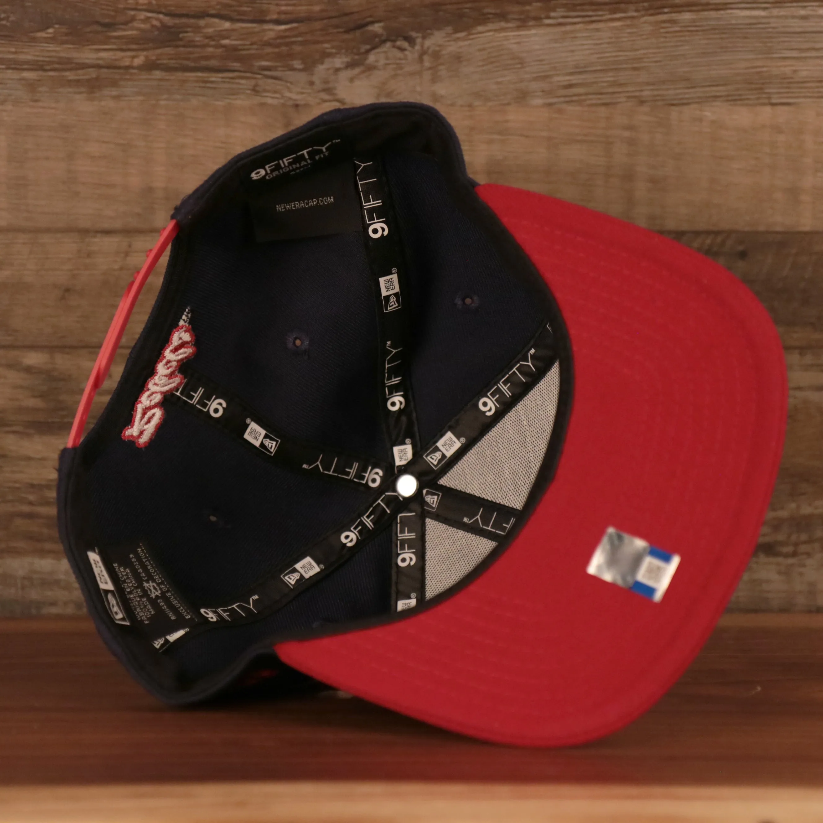 Ole Miss Rebels Navy Adjustable 9Fifty Red Brim Snapback Cap