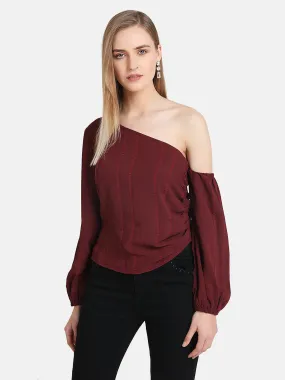 One Shoulder Ruched Detail Top