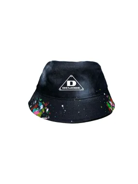 PAINT SPLATTER LOGO BUCKET HAT IN BLACK