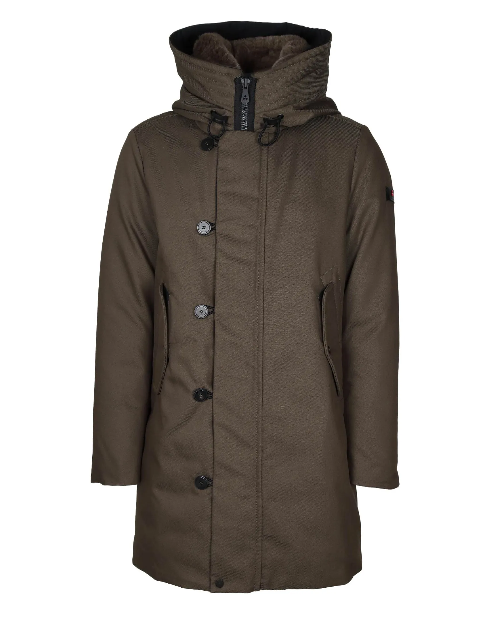 PEUTEREY PARKA KASA KI 03 IN WATER-REPELLENT FABRIC GREEN COLOR