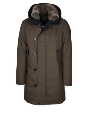 PEUTEREY PARKA KASA KI 03 IN WATER-REPELLENT FABRIC GREEN COLOR