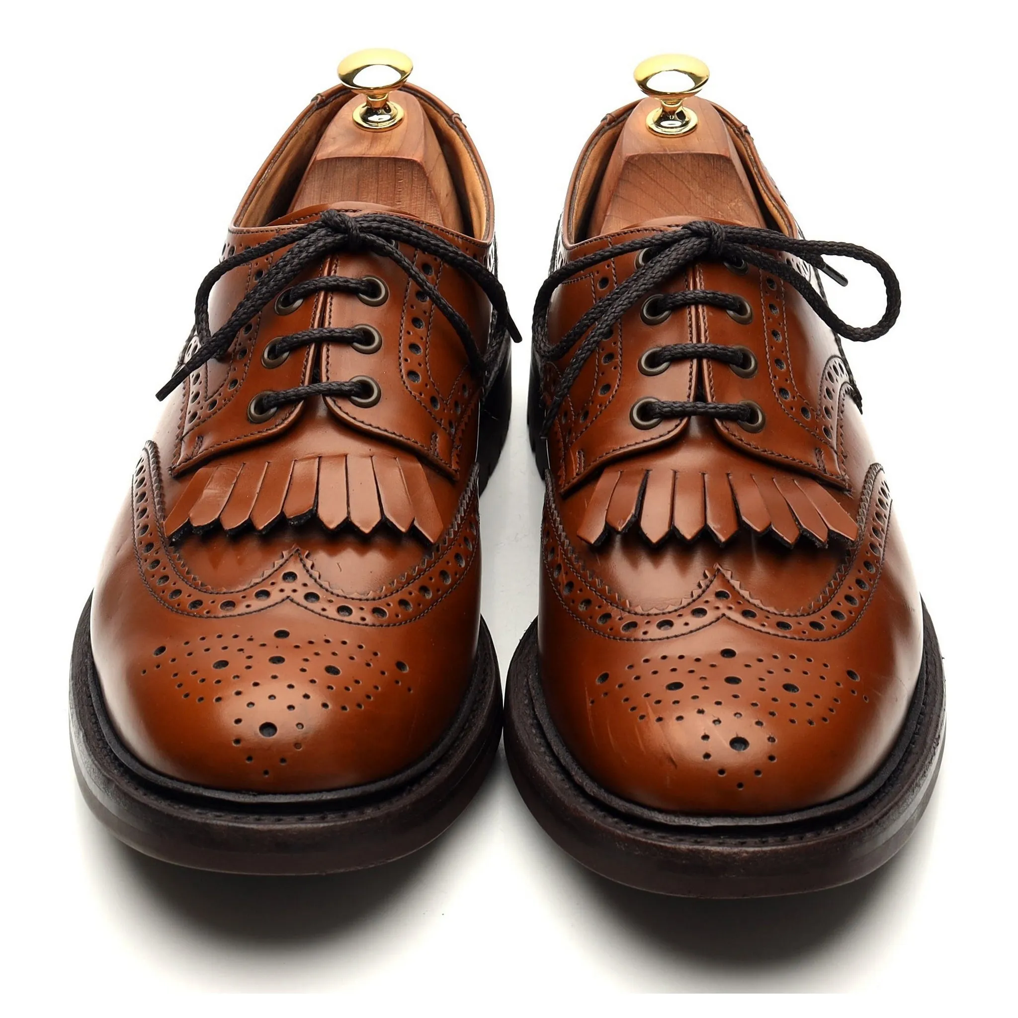 'Plowden' Tan Brown Leather Derby Brogues UK 10.5 G