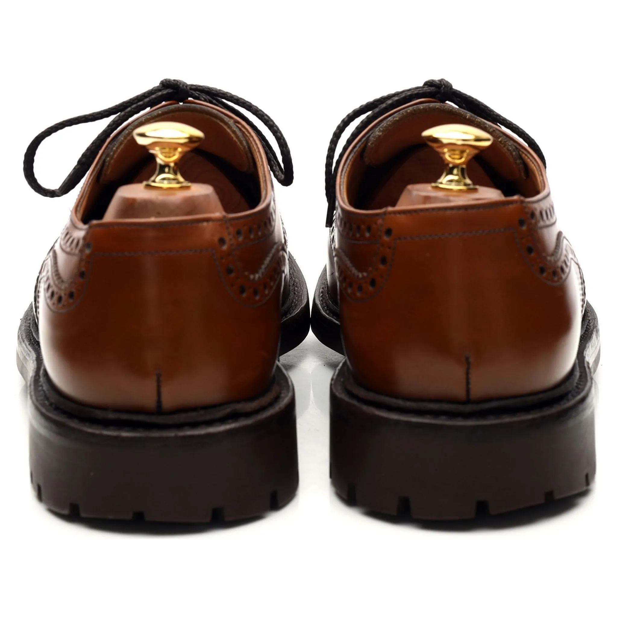 'Plowden' Tan Brown Leather Derby Brogues UK 10.5 G