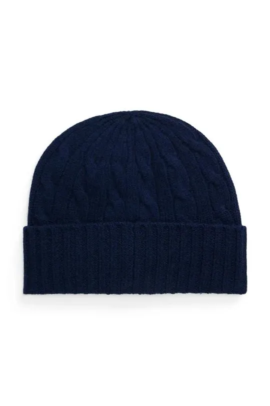 Polo Ralph Lauren wool beanie navy blue color thick knit 449959346