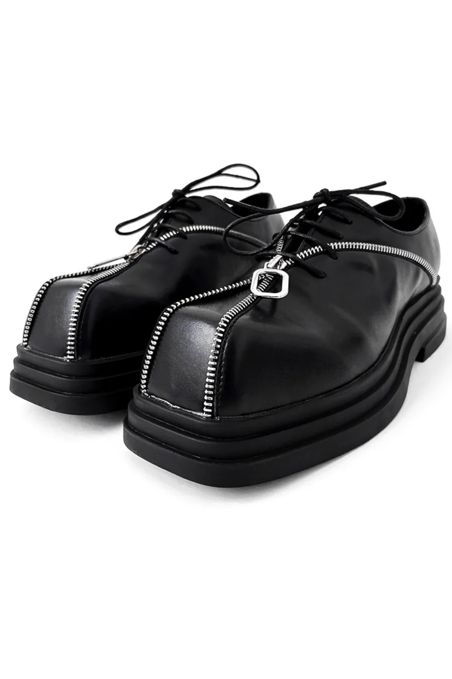 Punk Zipper Platform Derby Shoes