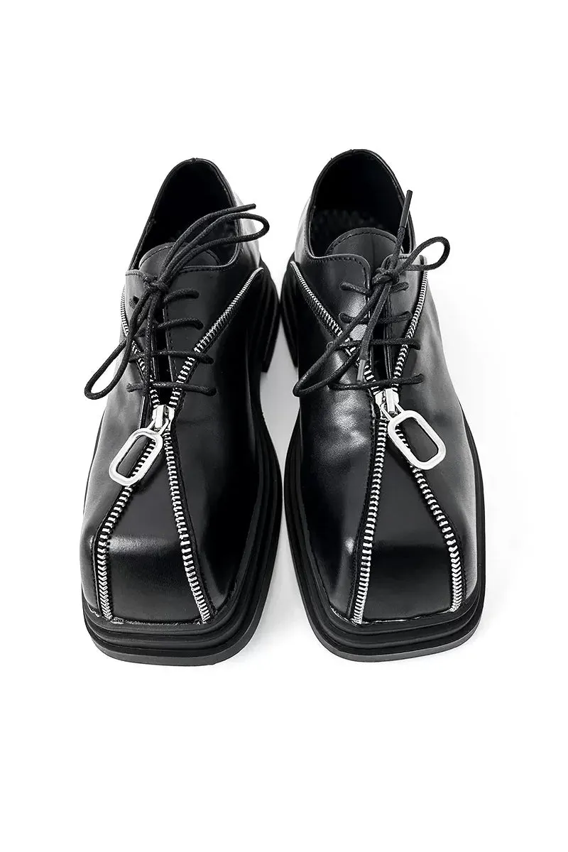 Punk Zipper Platform Derby Shoes