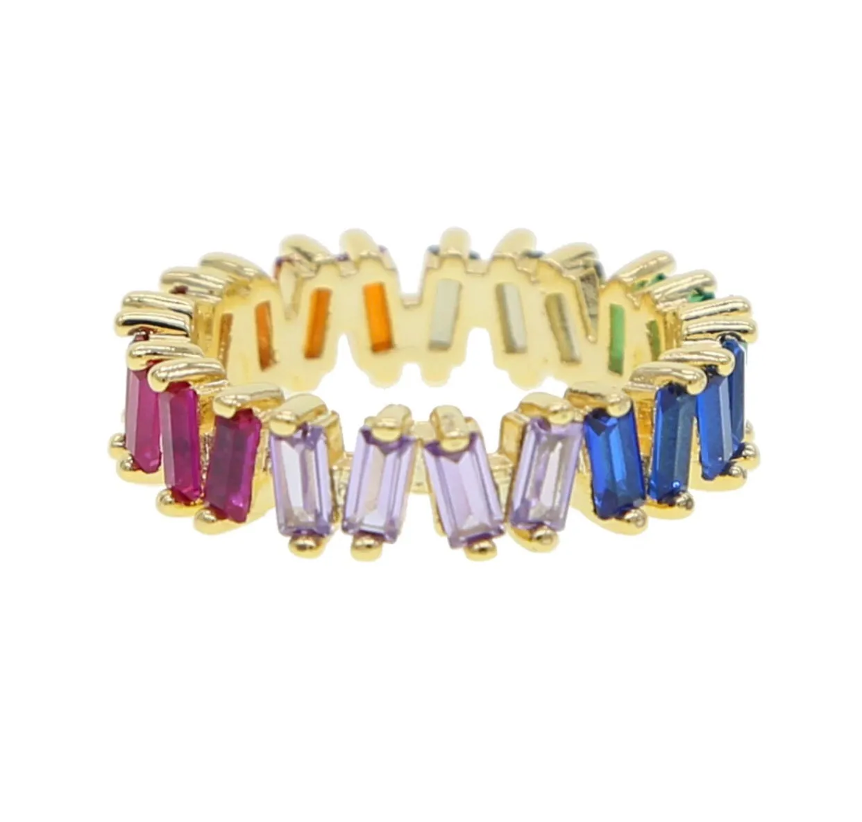 Rainbow Baguette Ring