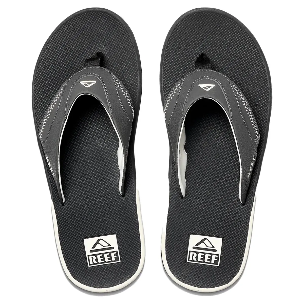 Reef Men's Fanning Flip Flops - Raven/White