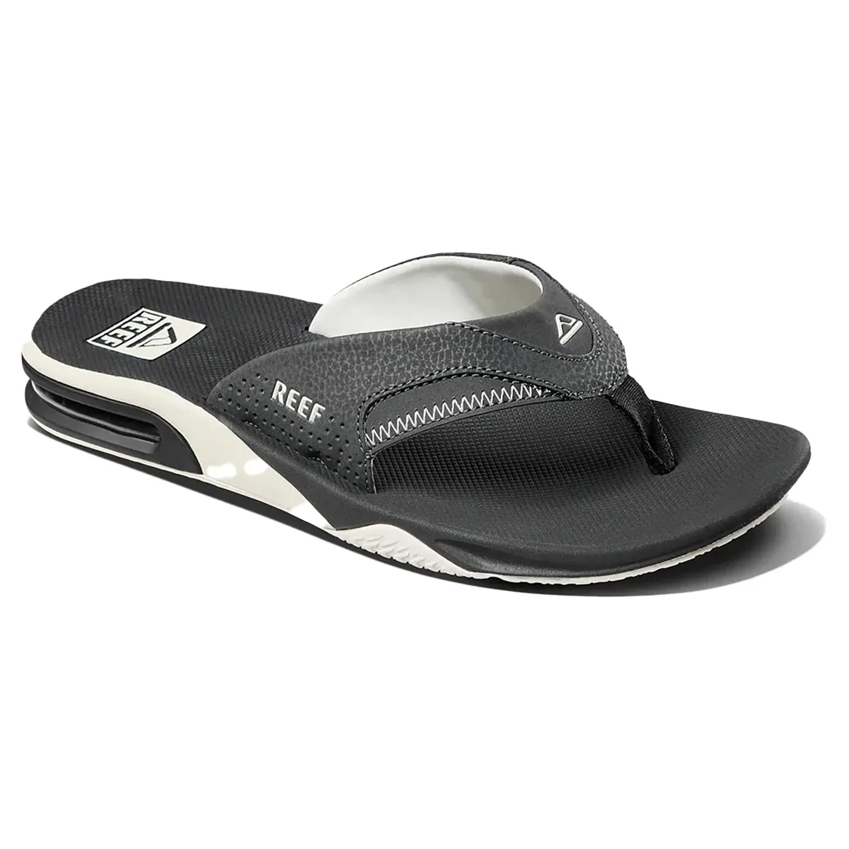 Reef Men's Fanning Flip Flops - Raven/White