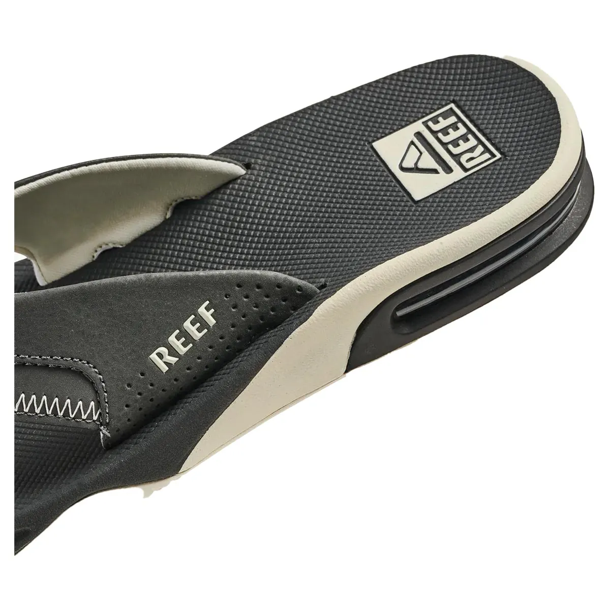 Reef Men's Fanning Flip Flops - Raven/White