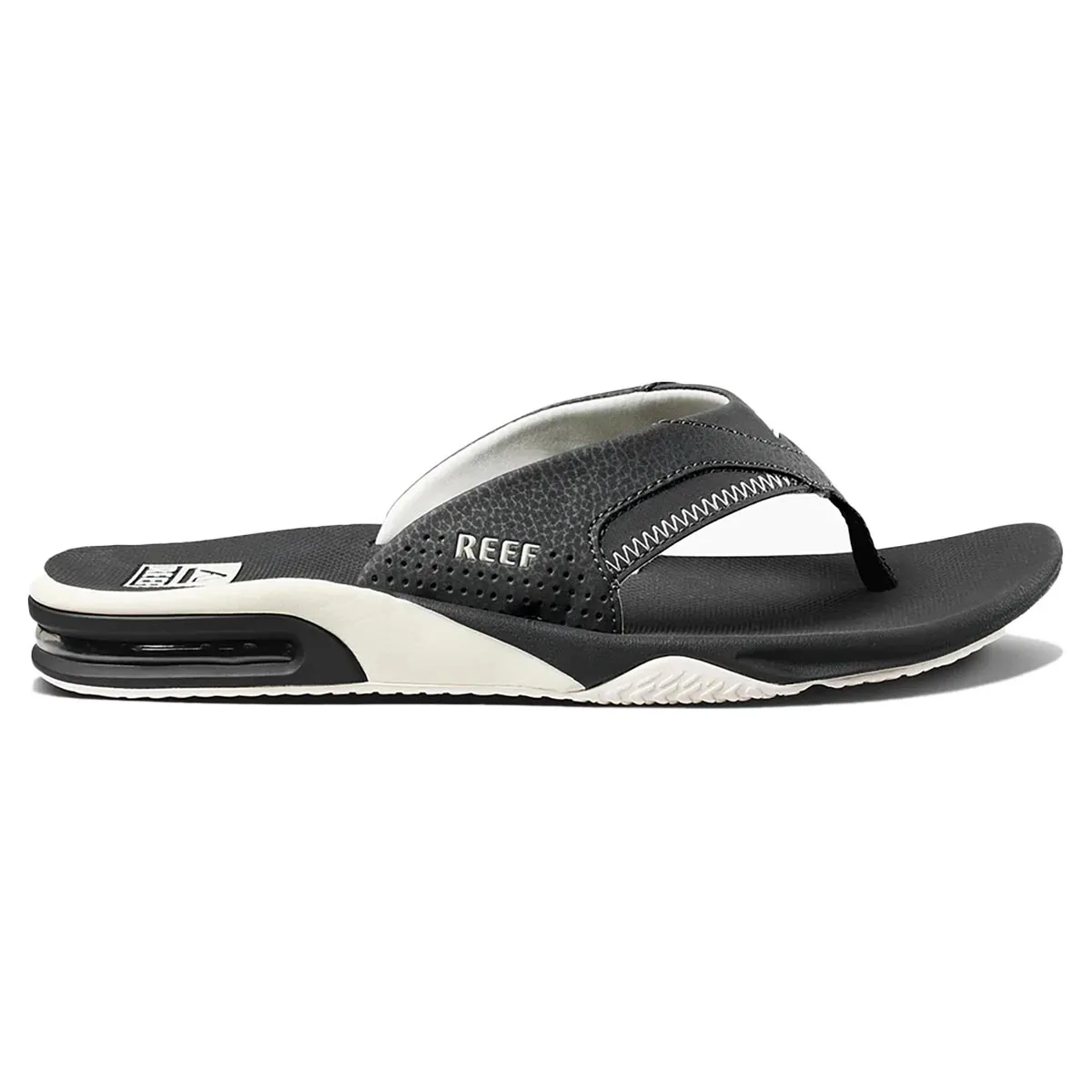 Reef Men's Fanning Flip Flops - Raven/White