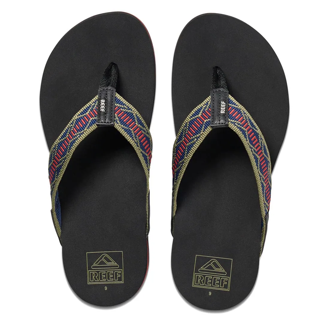 Reef Newport Woven Flip Flips - Navy/Red