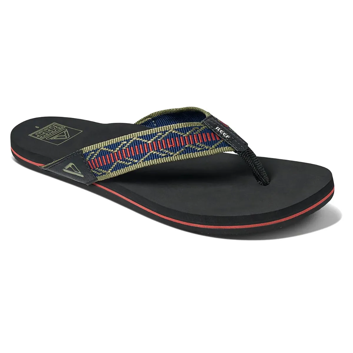 Reef Newport Woven Flip Flips - Navy/Red