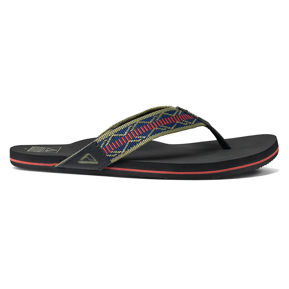 Reef Newport Woven Flip Flips - Navy/Red