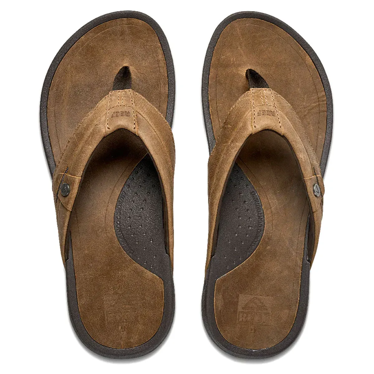 Reef Pacific Leather Flip Flops - Java