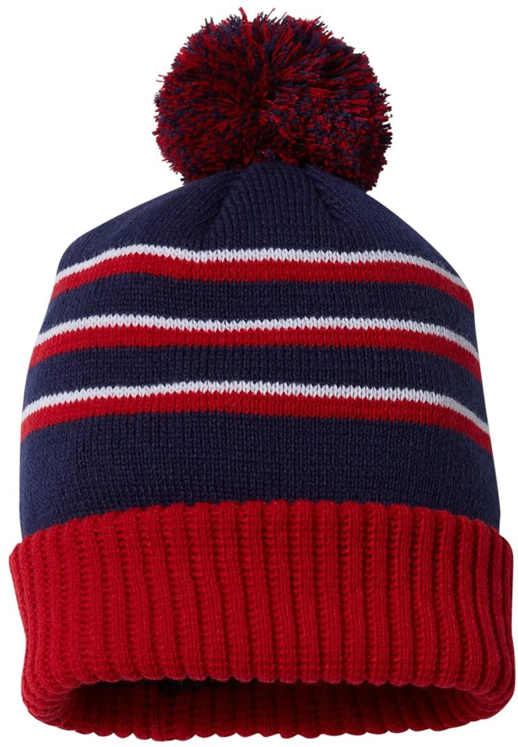 Richardson Stripe Pom Cuffed Beanie