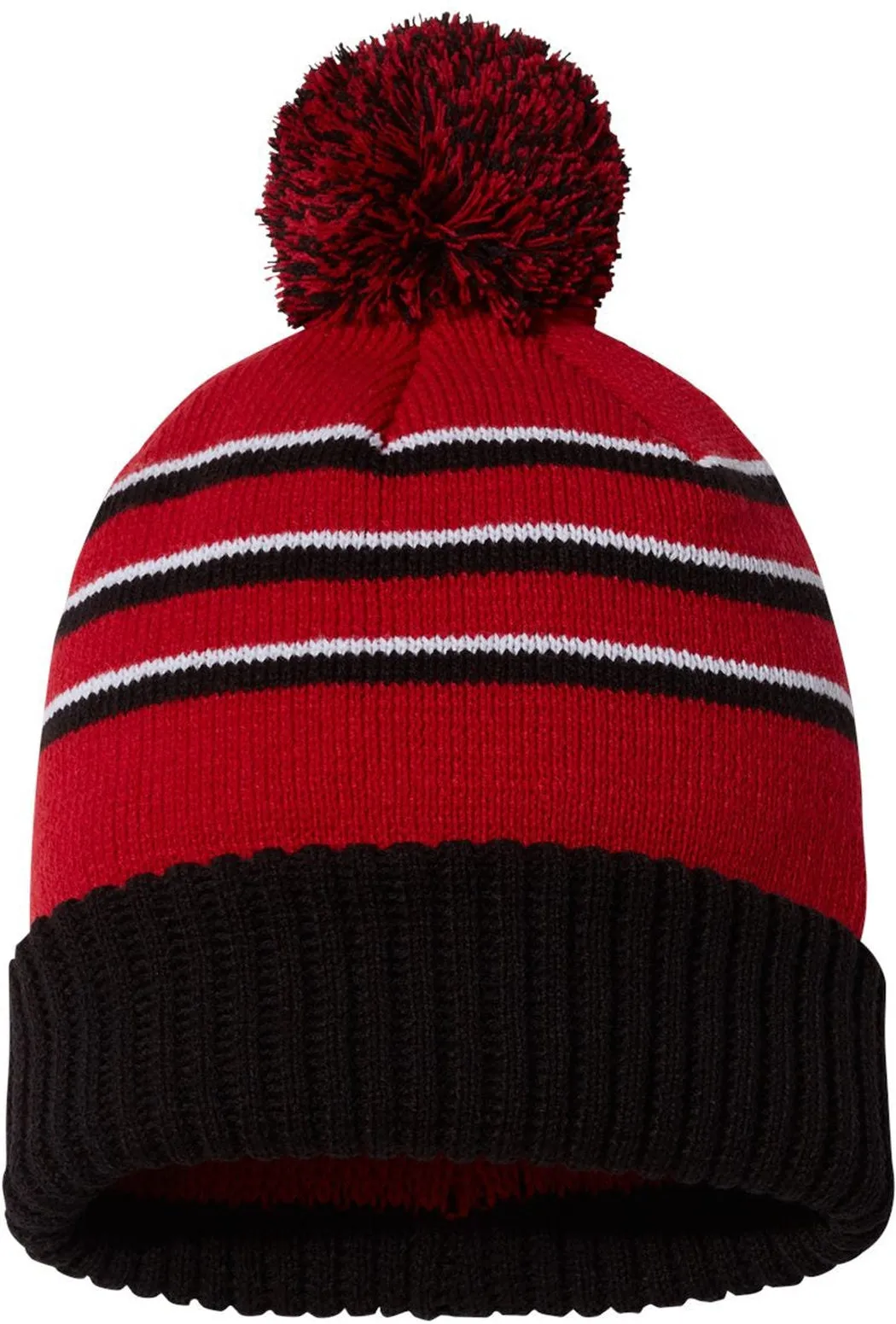 Richardson Stripe Pom Cuffed Beanie