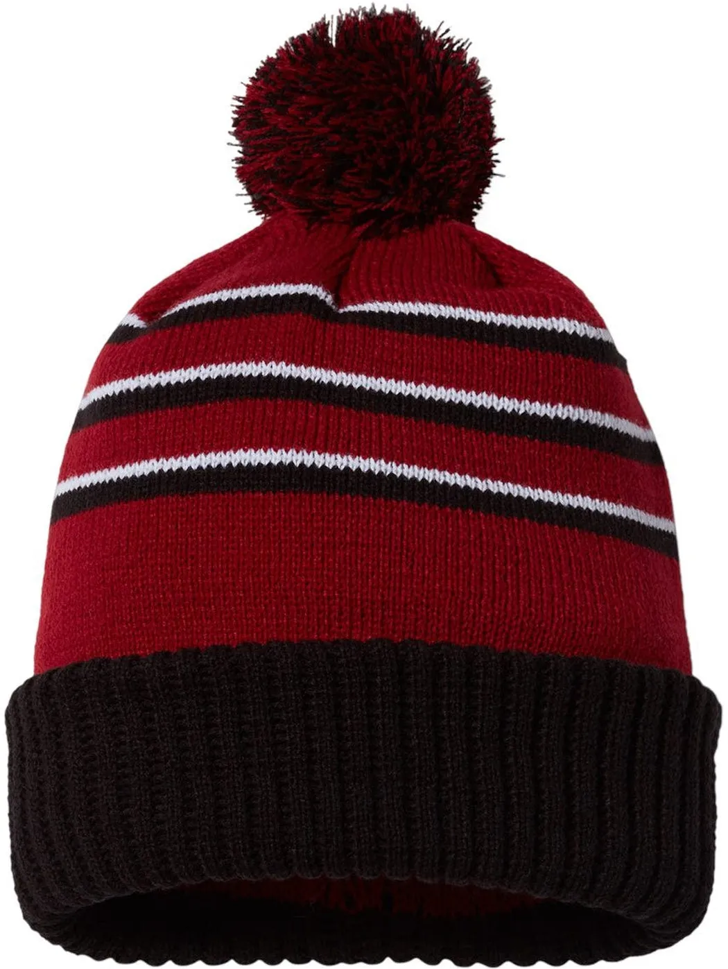 Richardson Stripe Pom Cuffed Beanie