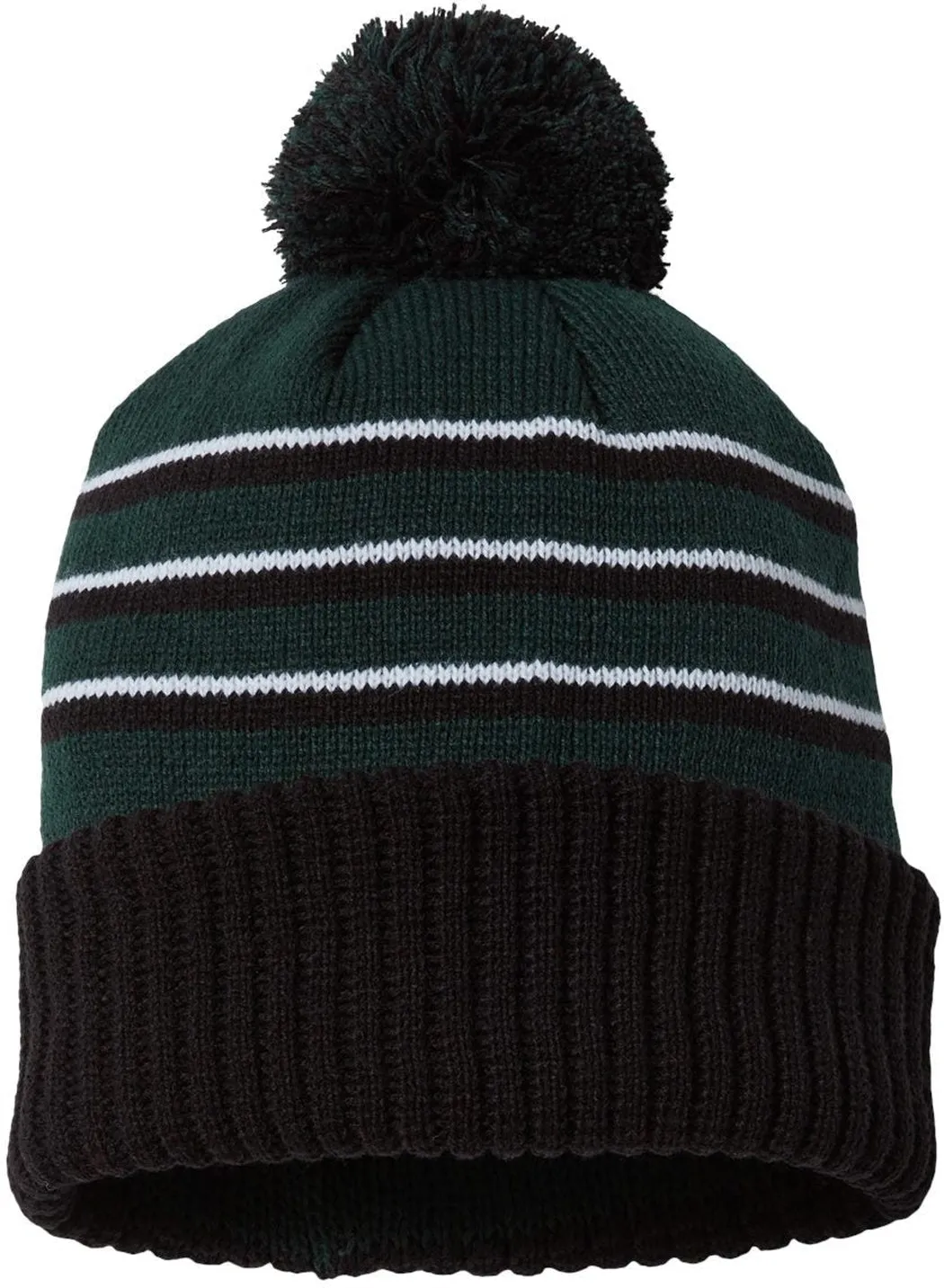 Richardson Stripe Pom Cuffed Beanie