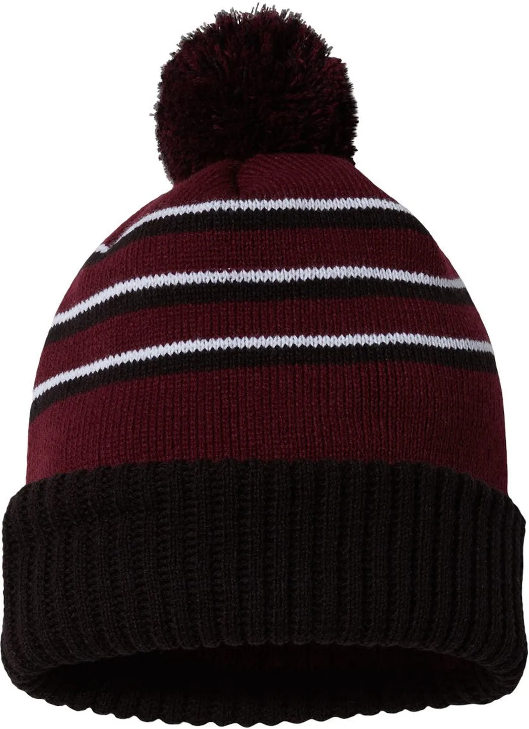 Richardson Stripe Pom Cuffed Beanie