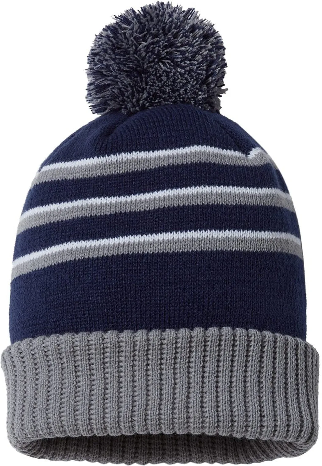 Richardson Stripe Pom Cuffed Beanie