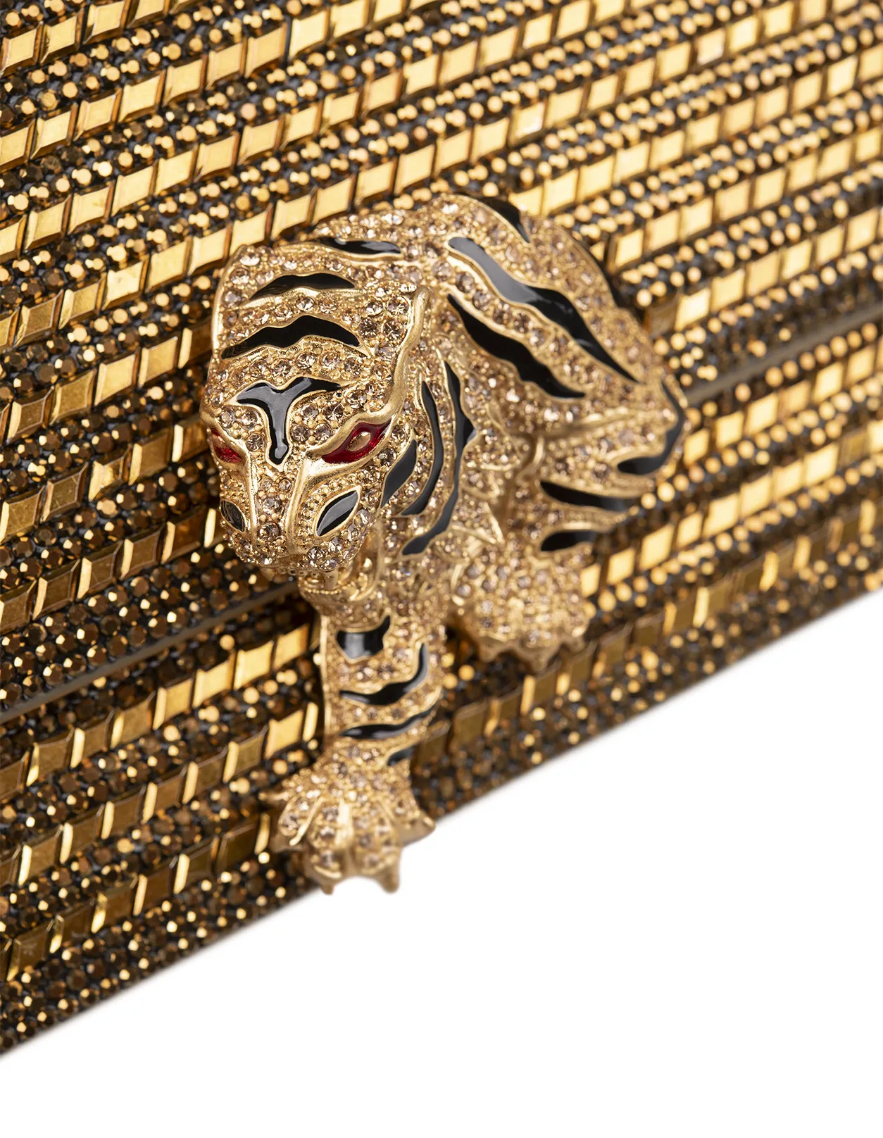 ROBERTO CAVALLI Golden Roar Handbag With Jewelled Tigers