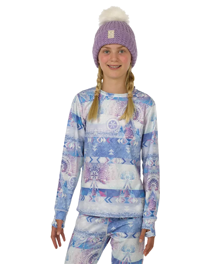 Rojo Jyndie Girl's Crew Neck Thermal Top Eira | Thermals Kids | Snow Skiers Warehouse