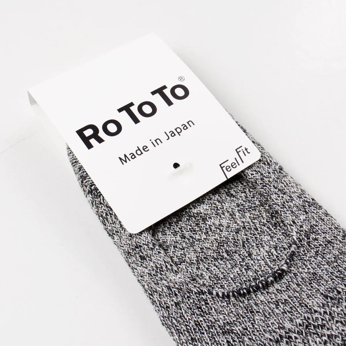 RoToTo - Low Gauge Linen Foot Cover Invisible Socks - White / Black