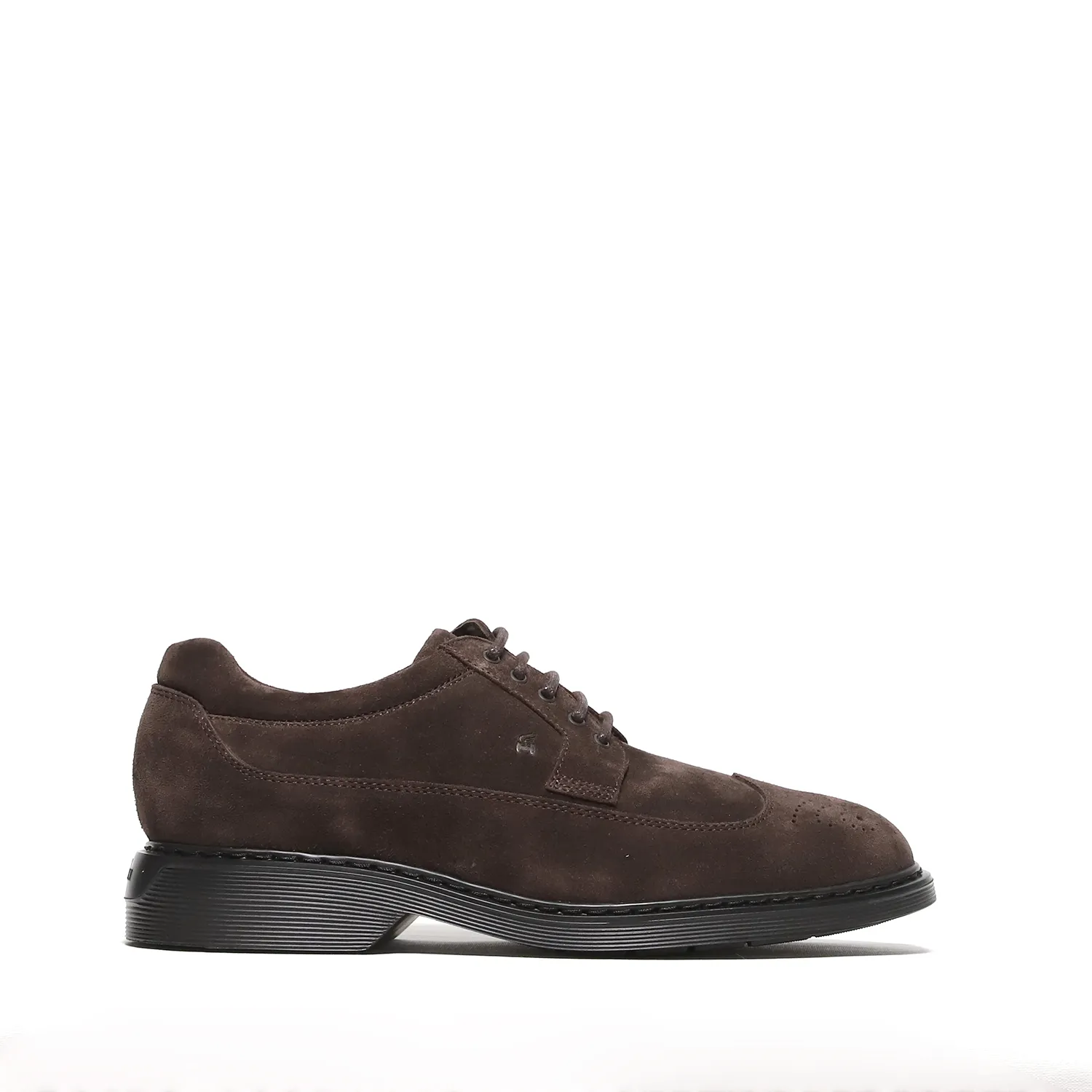 Scarpa allacciata derby in suede ebano