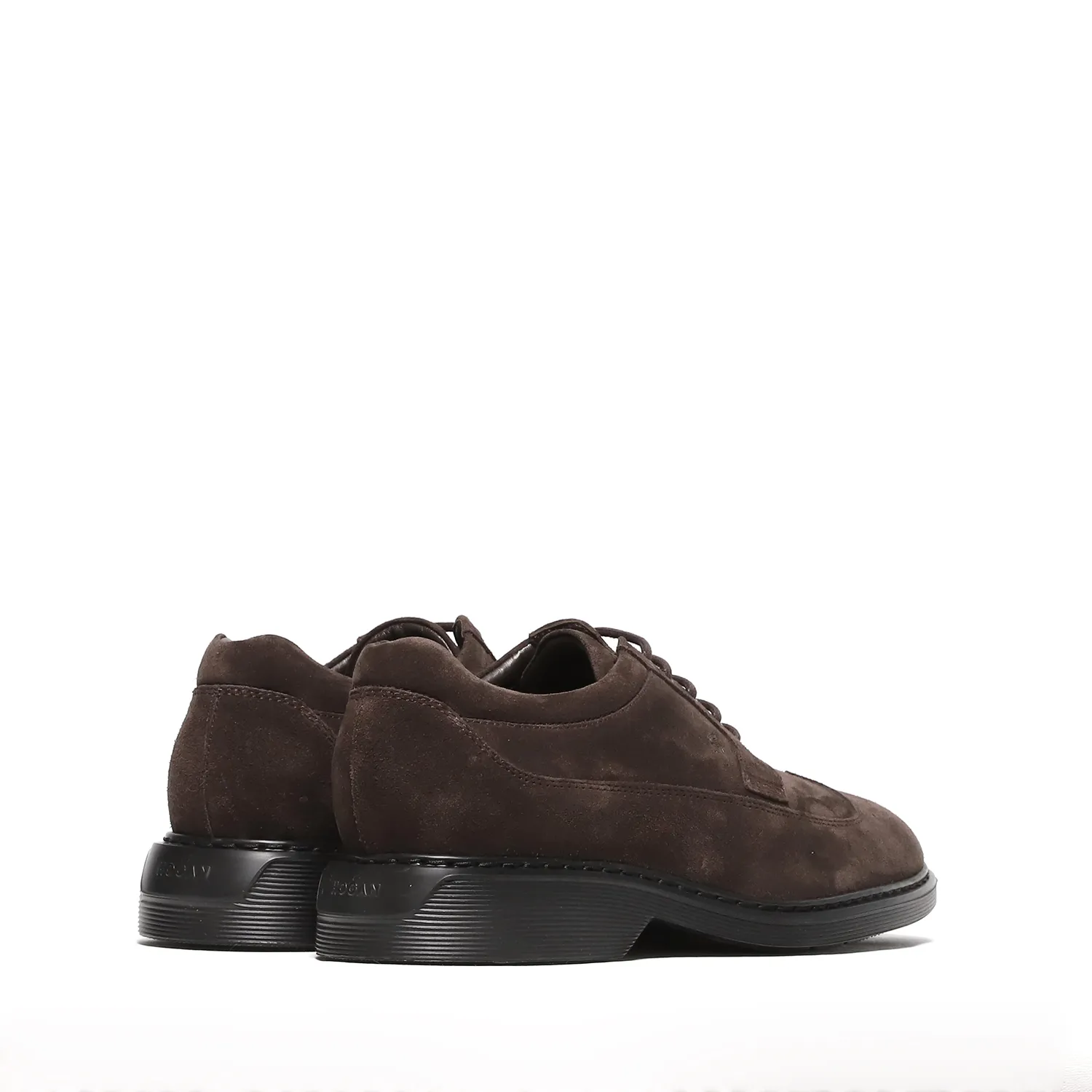 Scarpa allacciata derby in suede ebano