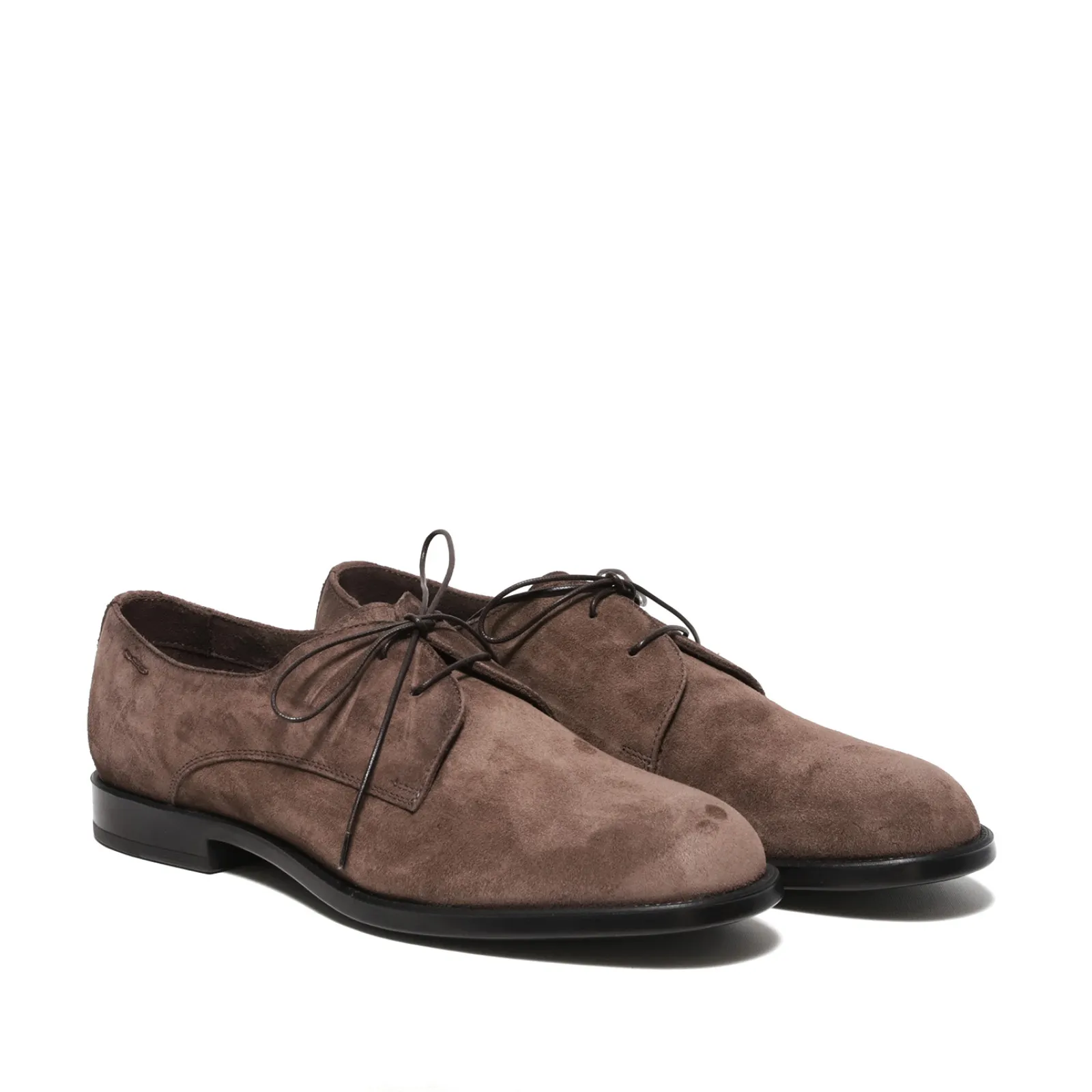 Scarpa legata derby in suede caffè