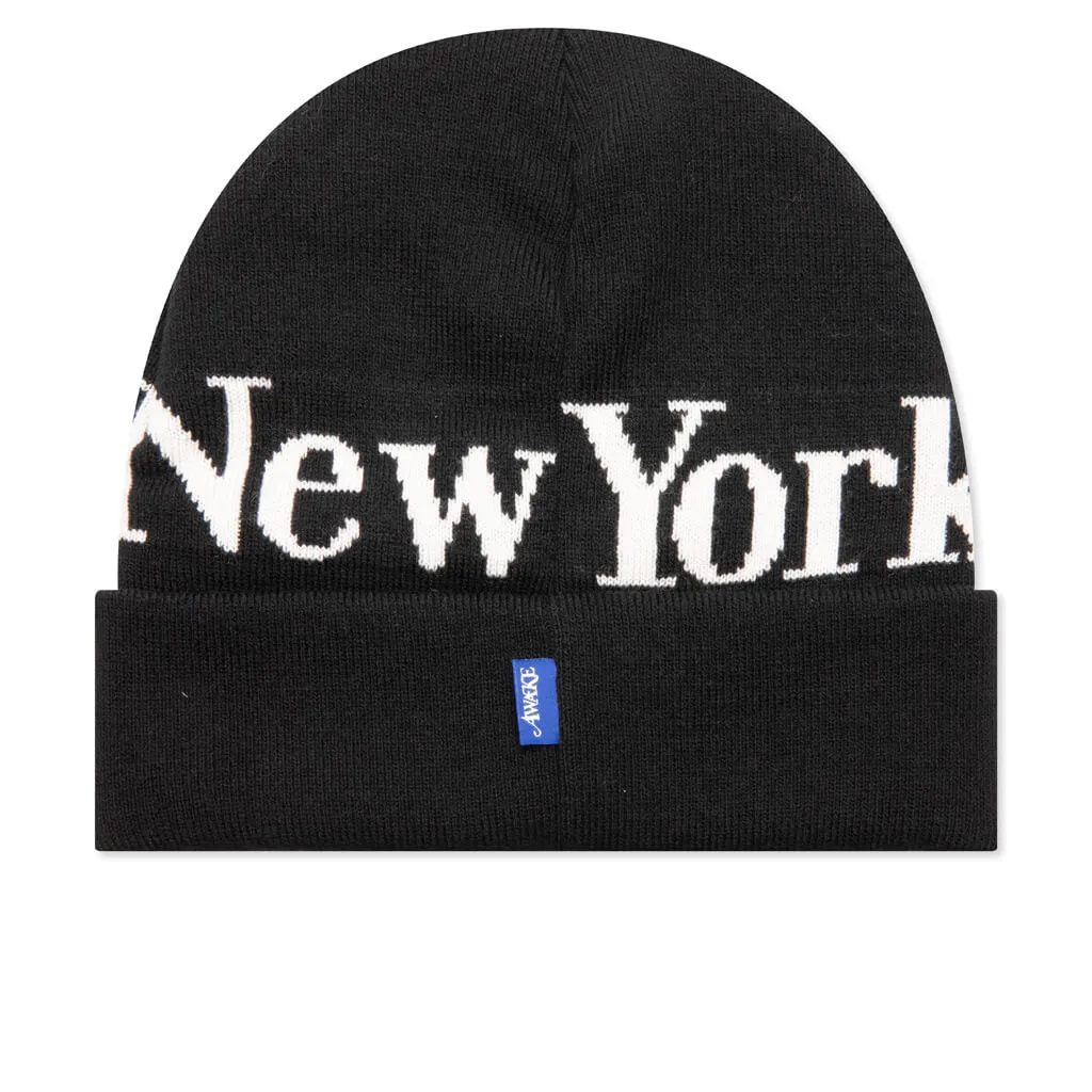 Serif Logo Beanie - Black