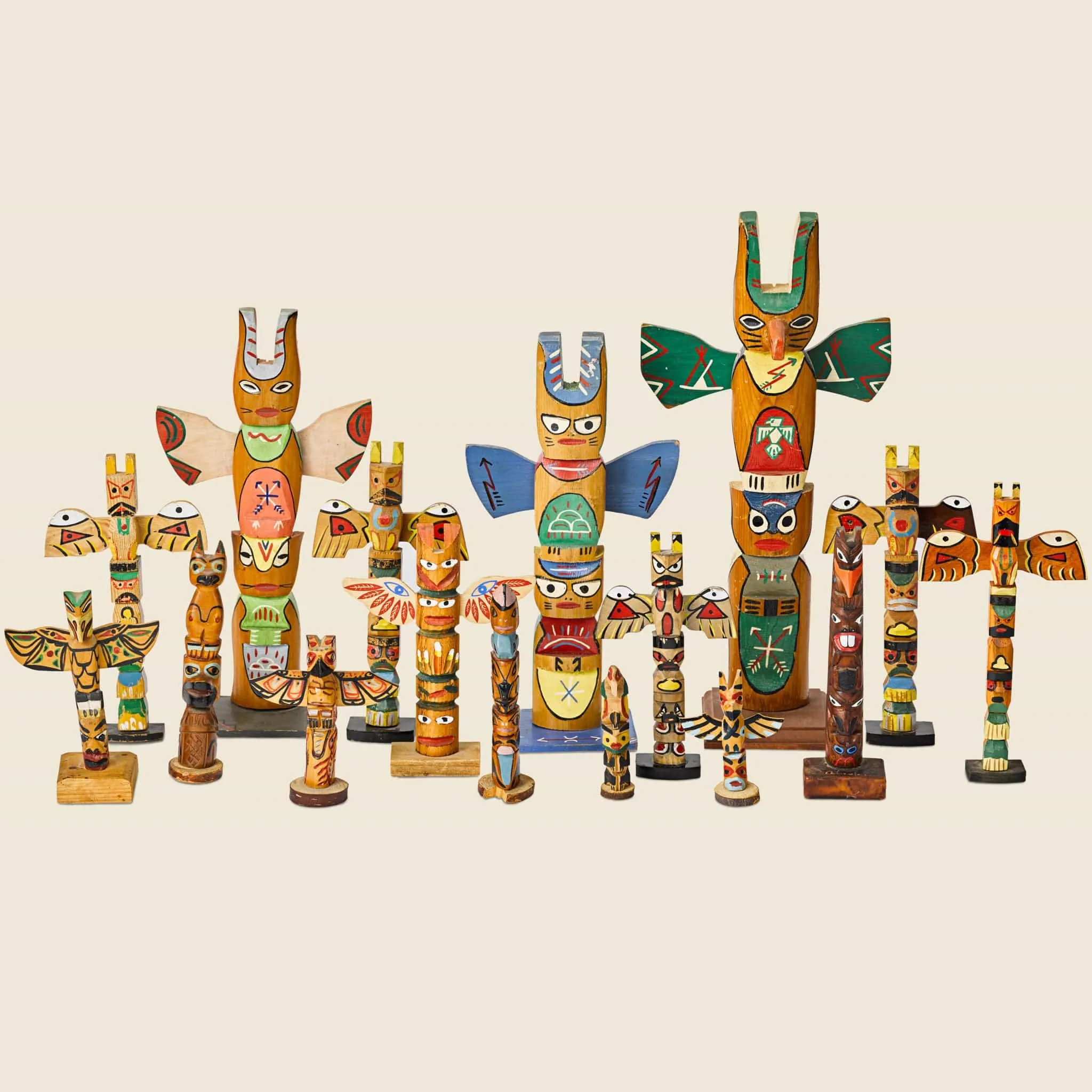 Set of Vintage Totem Poles